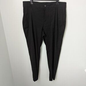 Vince Linen Blend Black Trousers, 14